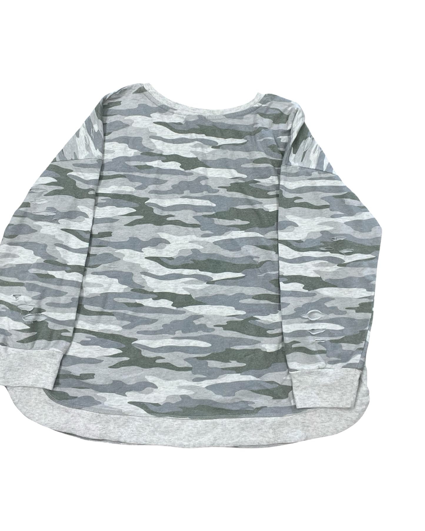 Sweatshirt Crewneck By Cato In Camouflage Print, Size:1X