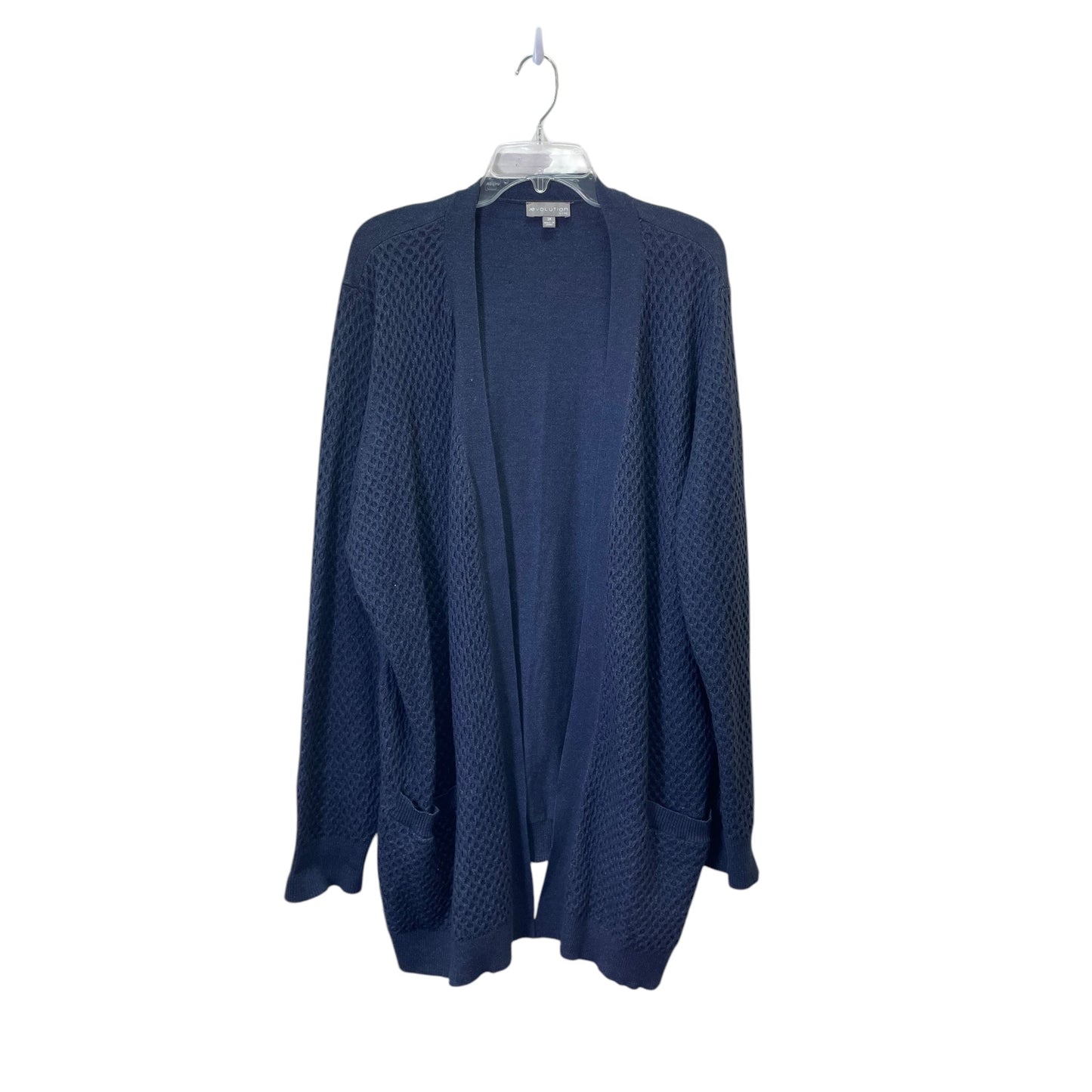 Sweater Cardigan By Volution In Navy, Size:3X