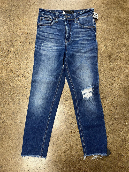 Jeans Straight By Kut In Blue Denim, Size:2