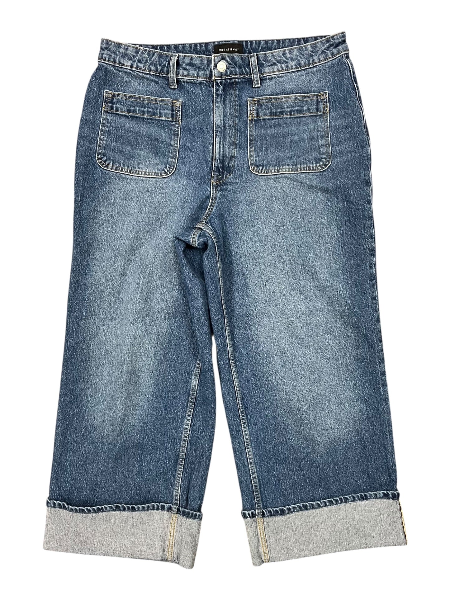 Jeans Wide Leg By Free Assembly In Blue Denim, Size:16