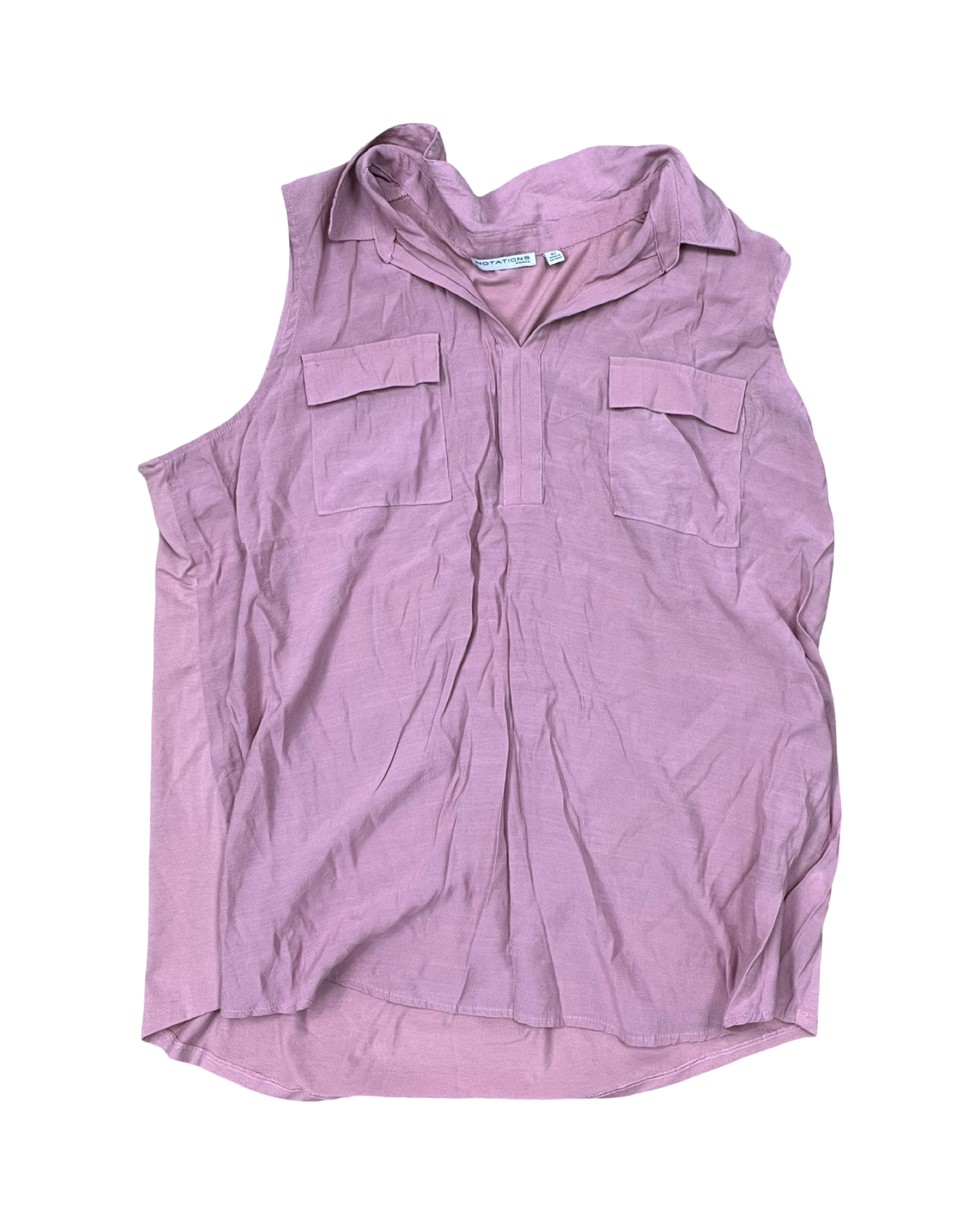 Top Sleeveless By Notations In Pink, Size:3X