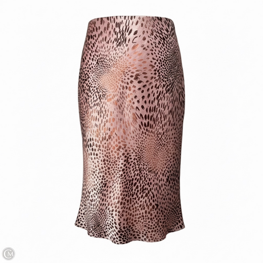 The Tilda Knee-length Slip Skirt In Animal Print, Size: S