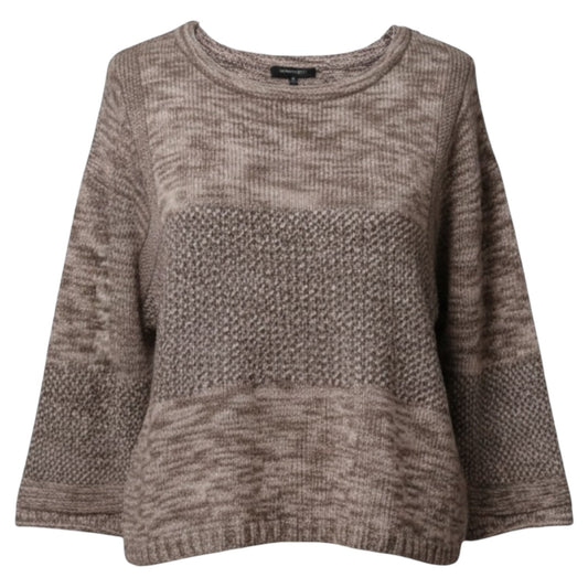 Cotton Merino Wool Blend Sweater Designer By Lafayette 148 In Grey & Purple, Size: M
