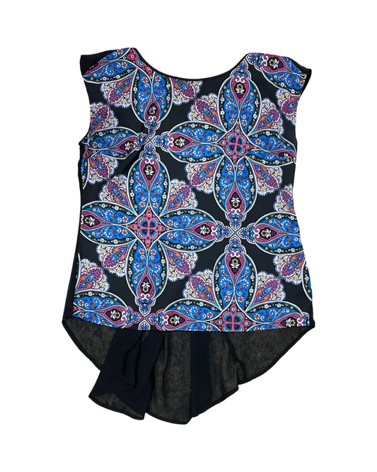 Top Sleeveless By Nicole By Nicole Miller In Black & Pink, Size:L