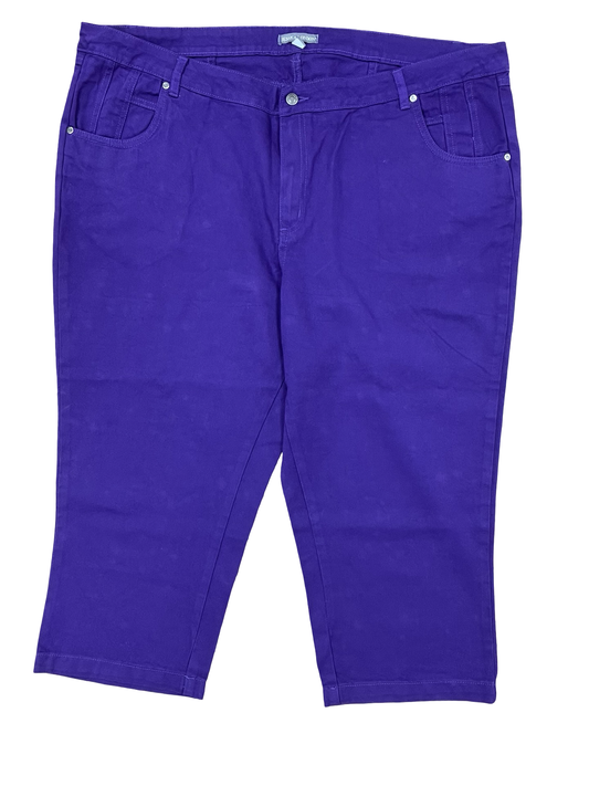 Jeans Cropped By Jessica London In Purple Denim, Size:24