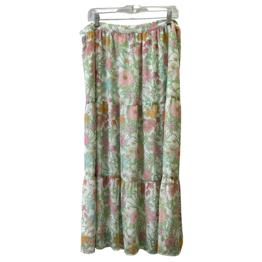 Skirt Maxi By Vince Camuto In Floral Print, Size:Xl