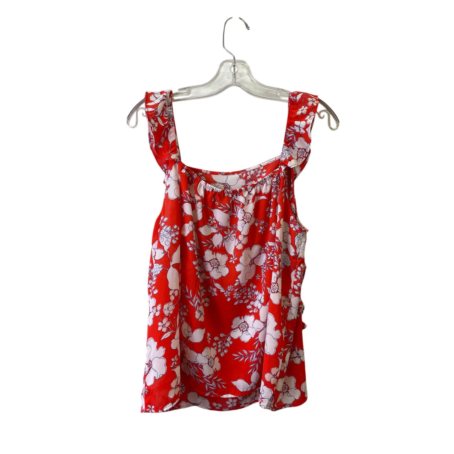 Top Sleeveless By Loft In Red & White, Size:M