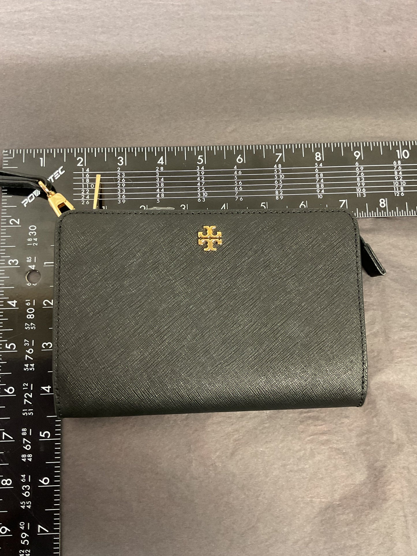 Wristlet Designer By Tory Burch In Black & Gold, Size:Medium