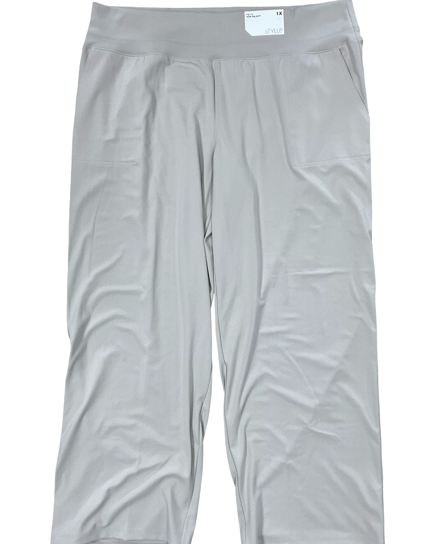 Pants Wide Leg By Stylus In Tan, Size:1X