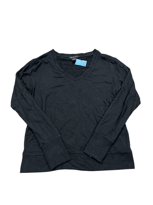 Athletic Top Ls Collar By Athleta In Black, Size:M