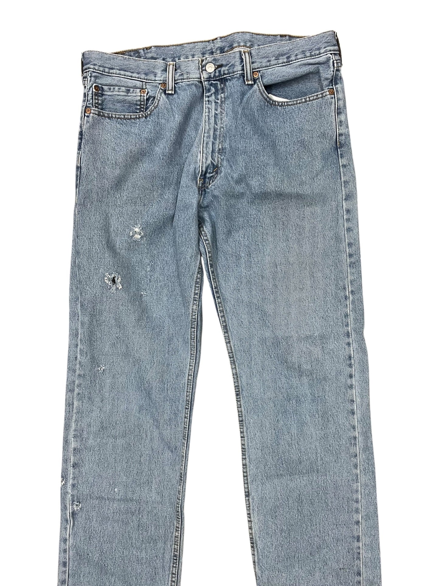 Jeans Wide Leg By Levis In Blue Denim, Size:18
