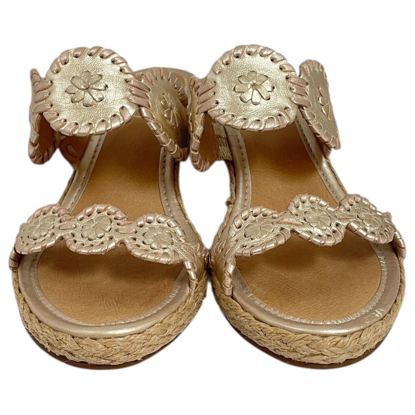 Sandals Heels Platform By Jack Rogers In Gold, Size:6