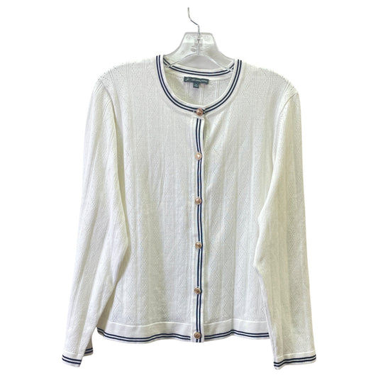 Sweater Cardigan By Adrianna Papell In Cream, Size:1X