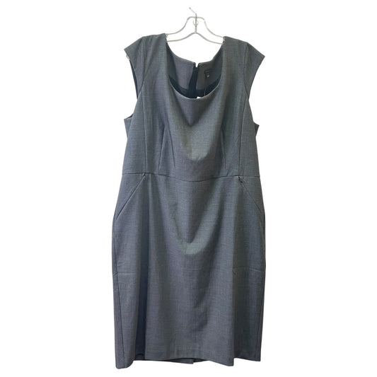 Dress Casual Midi By Ann Taylor In Grey, Size:1X