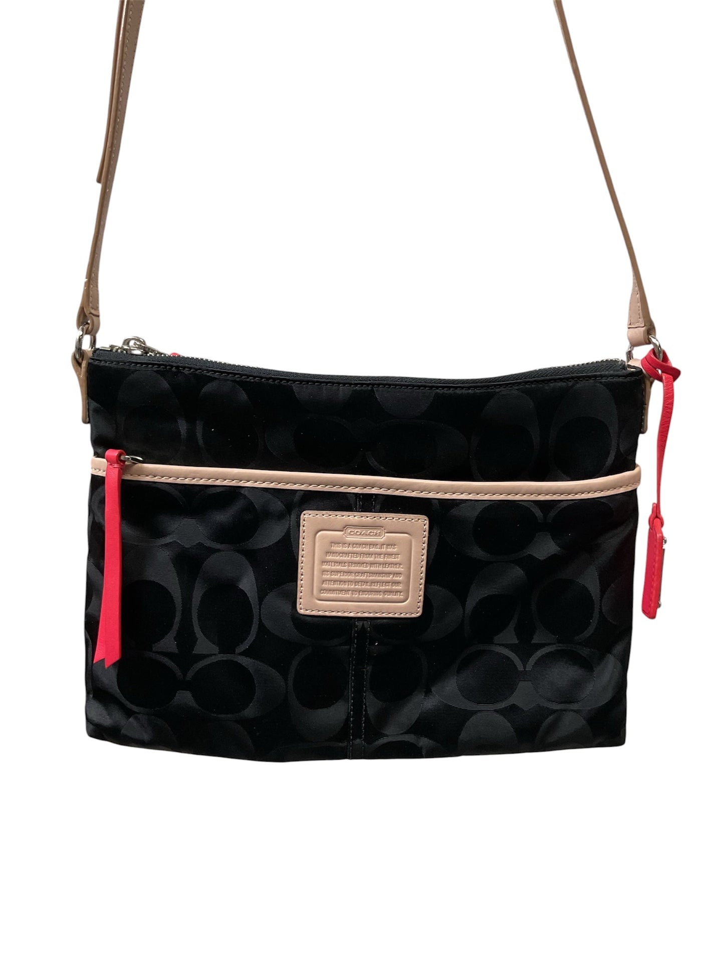 Handbag Designer By Coach In Black & Cream, Size:Small