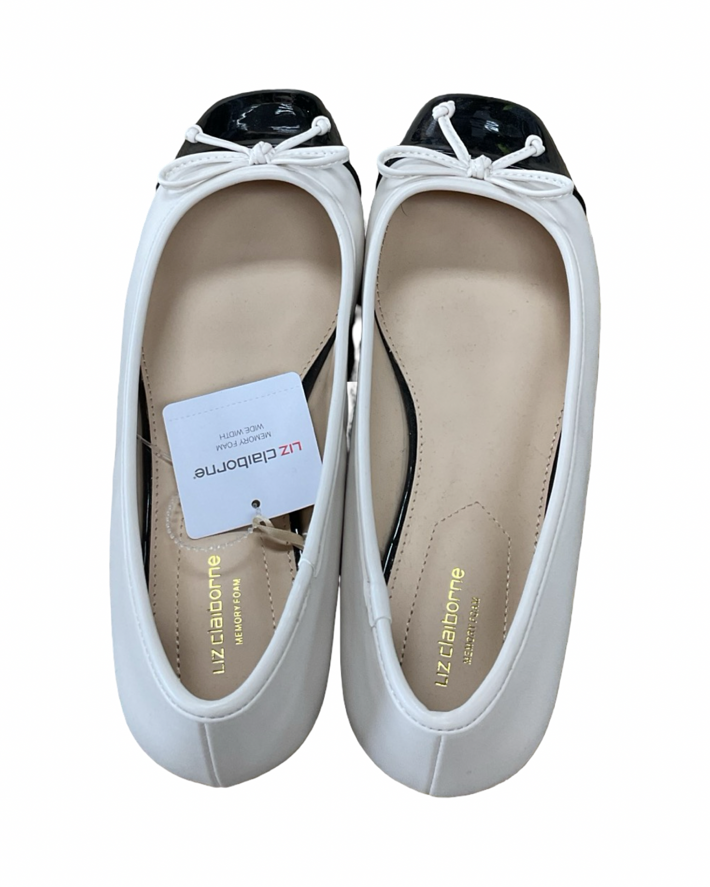Shoes Flats By Liz Claiborne In Black & Cream, Size:9