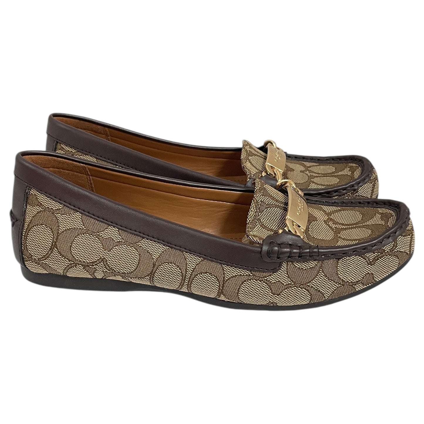 Shoes Designer By Coach In Brown & Tan, Size:8.5