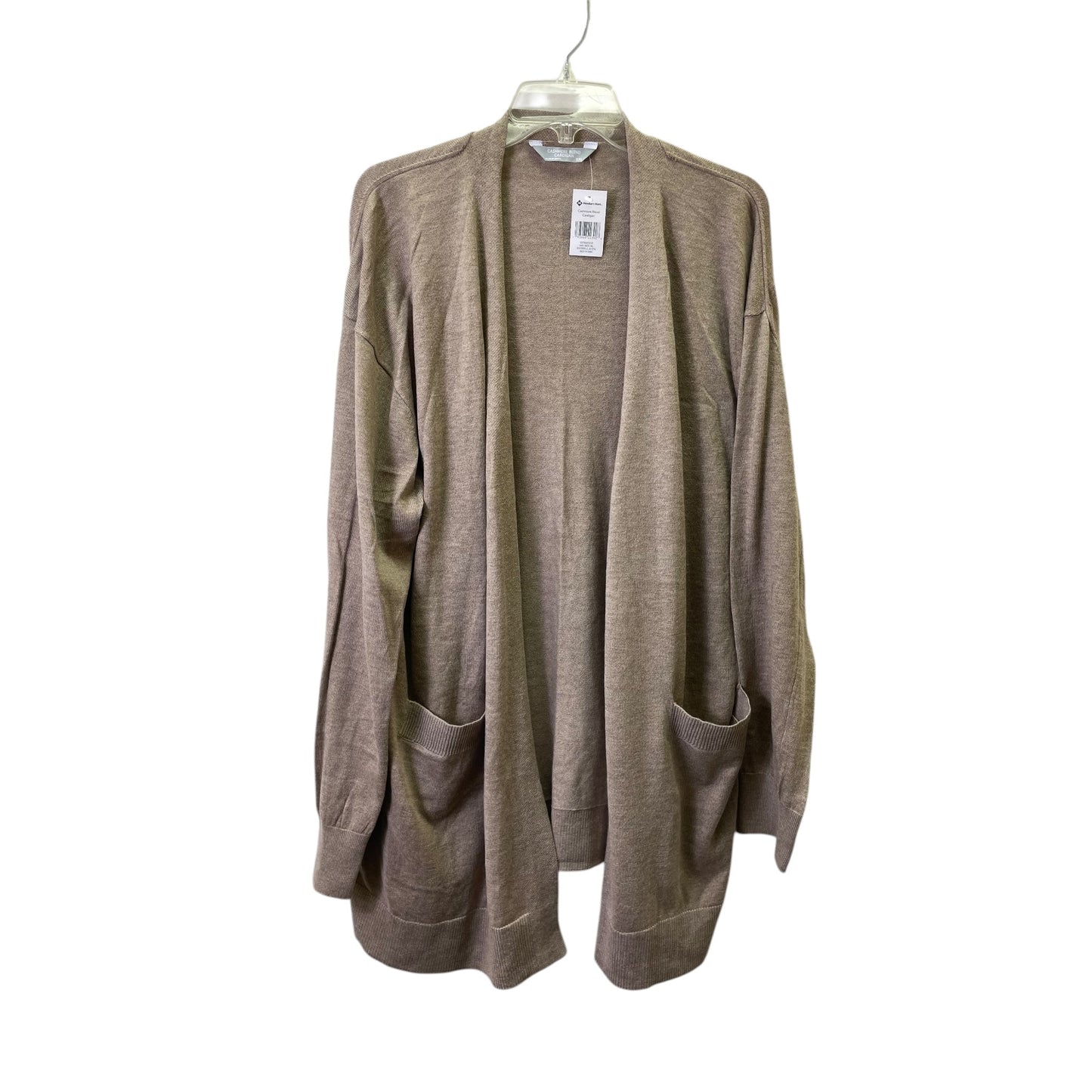 Sweater Cardigan Cashmere By Members Mark In Tan, Size:1X