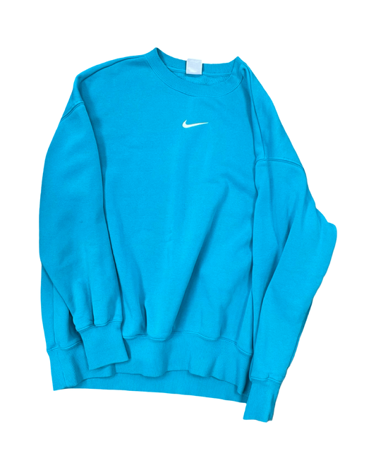 Sweatshirt Hoodie By Nike In Teal, Size:M