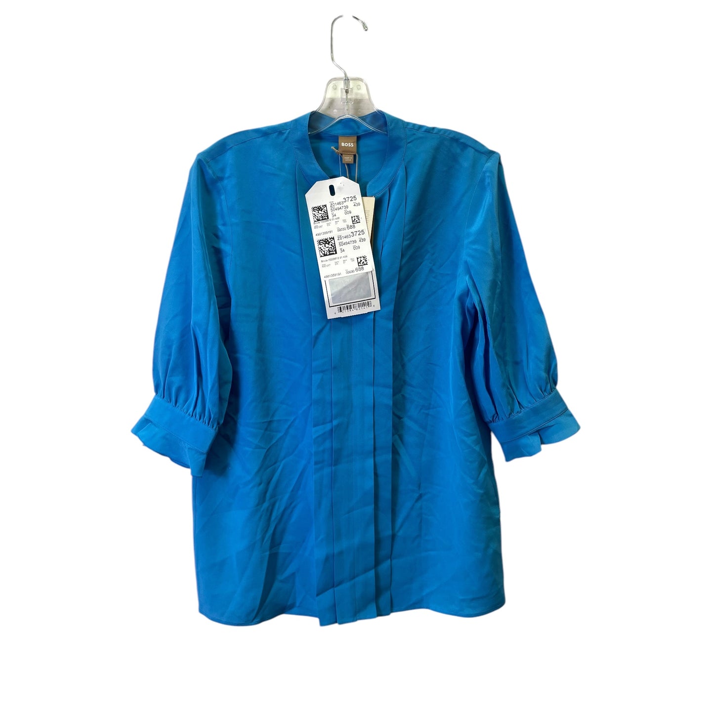 Top 3/4 Sleeve By Hugo Boss In Blue, Size:Xs