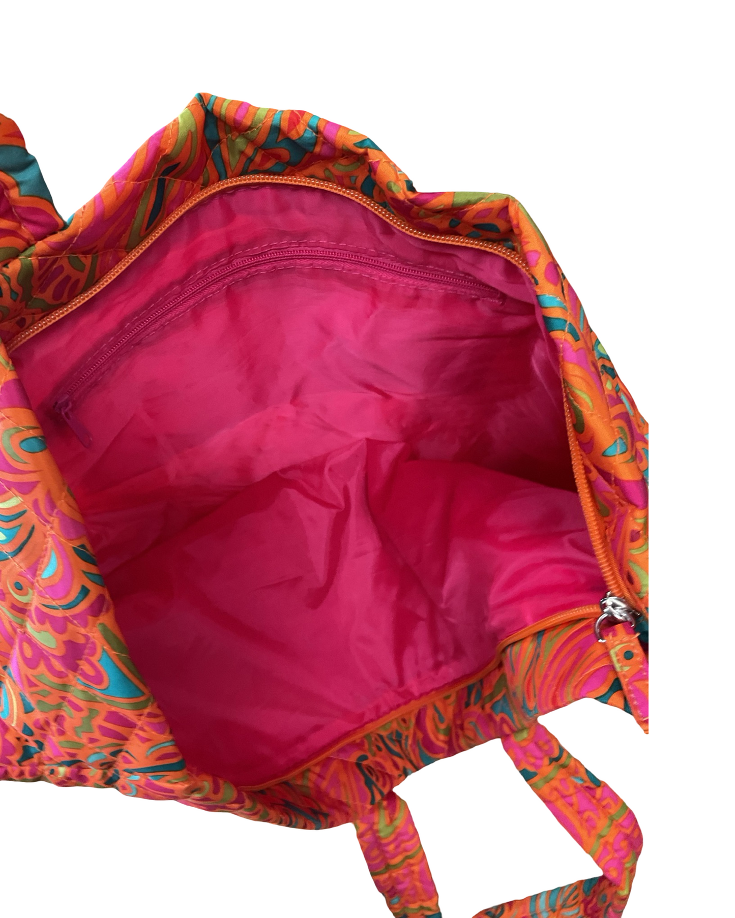Tote By Clothes Mentor In Orange & Pink, Size:Large