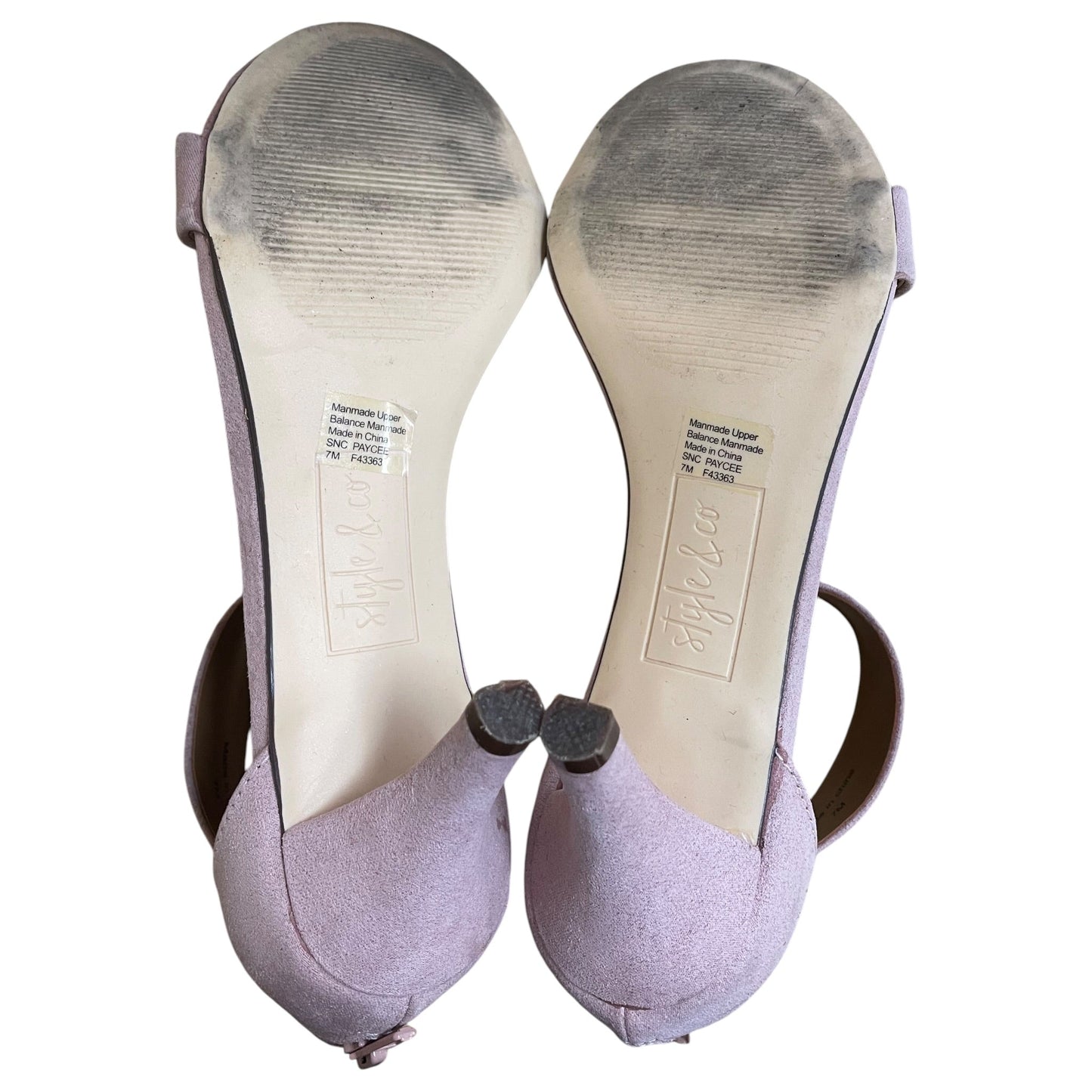 Sandals Heels Kitten By Style And Company In Pink, Size:7