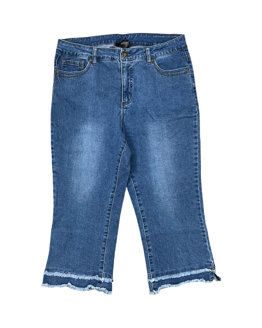 Jeans Cropped By Multiples In Blue Denim, Size:10P