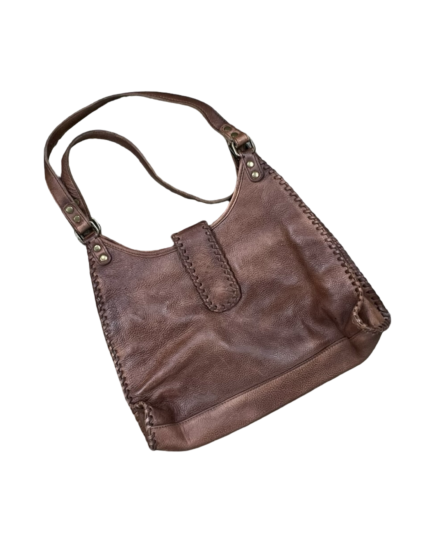 Handbag Leather By Myra In Brown, Size:Medium