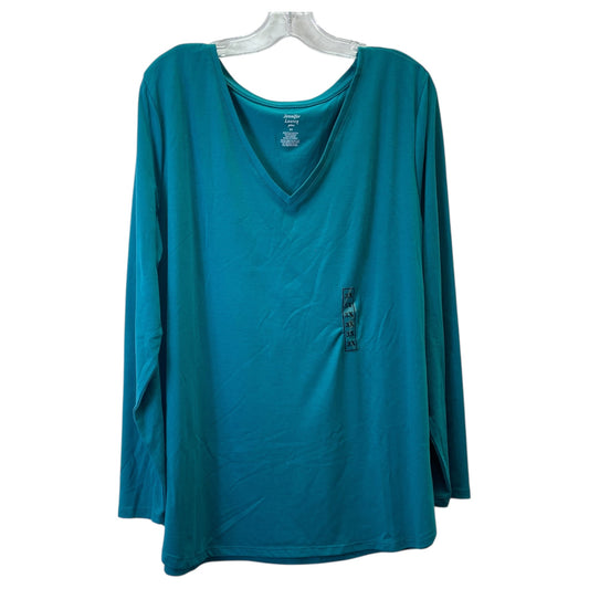Top Ls Basic By Jennifer Lauren In Teal, Size:3X