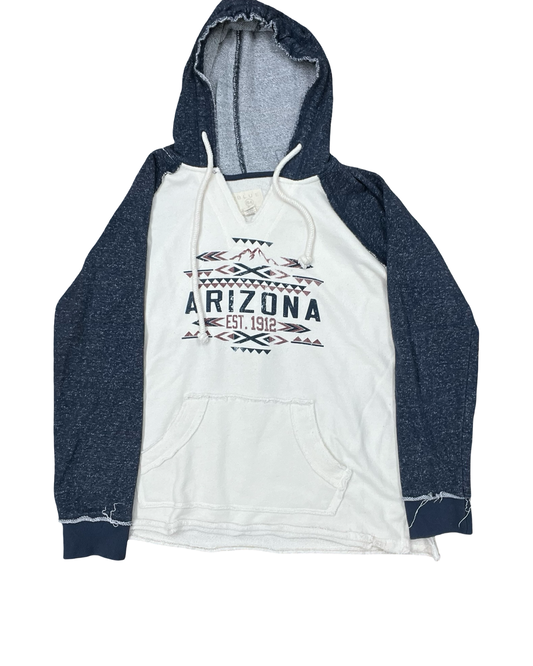 Sweatshirt Hoodie By Blue 84 In Blue & Cream, Size:Xl
