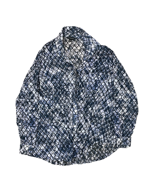 Blouse Ls By Rock And Republic In Black & Blue, Size:L