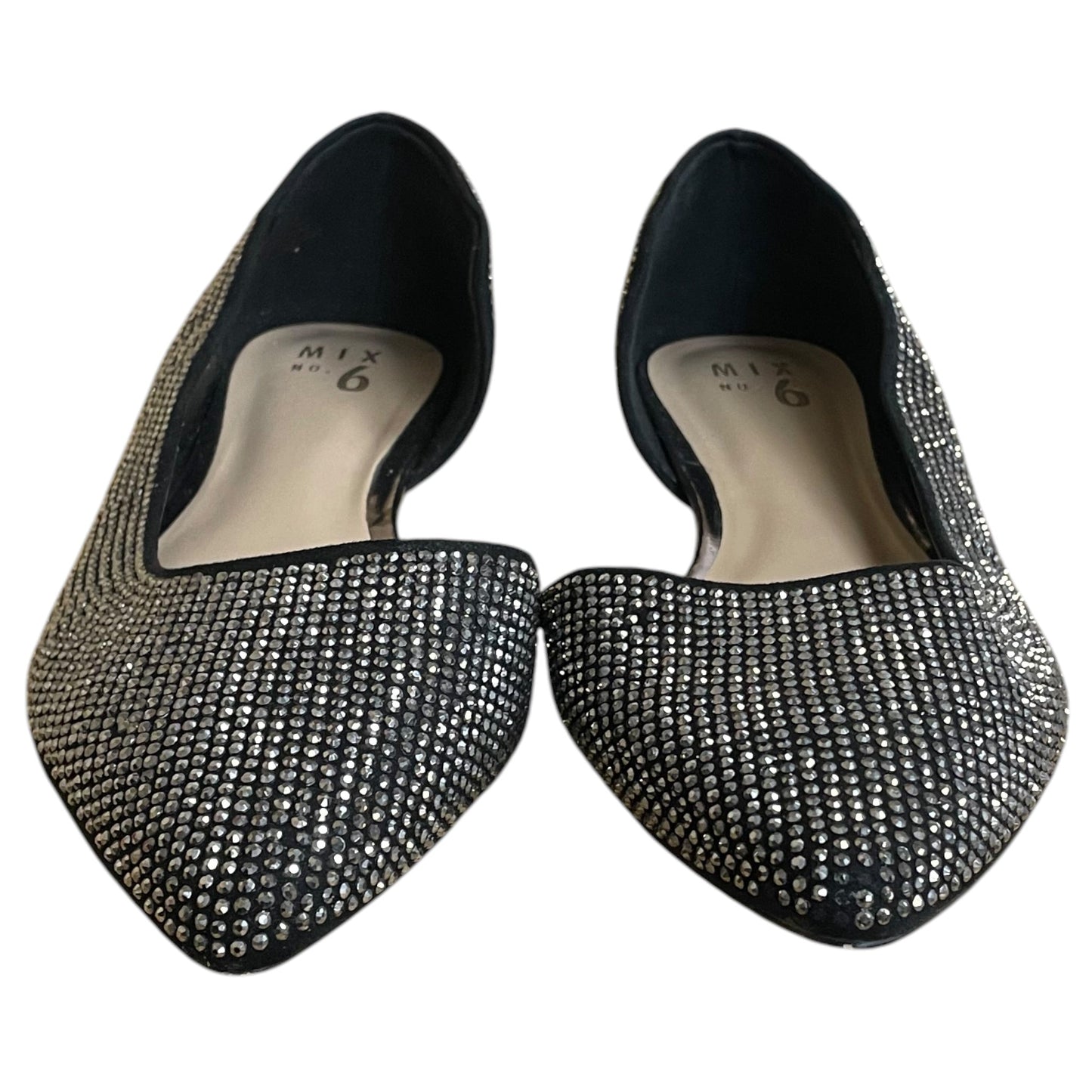 Shoes Flats By Mix No 6 In Black & Silver, Size:11