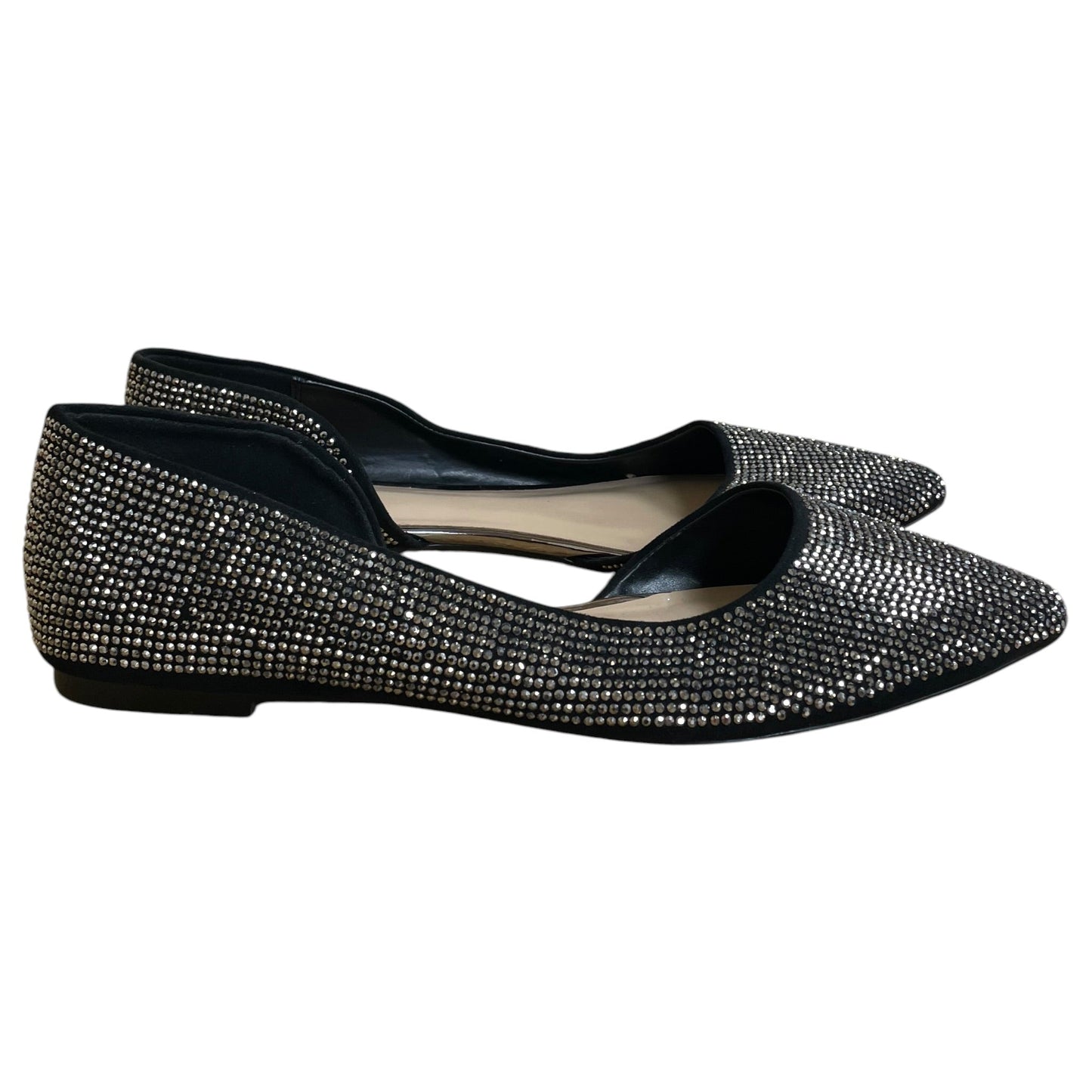 Shoes Flats By Mix No 6 In Black & Silver, Size:11