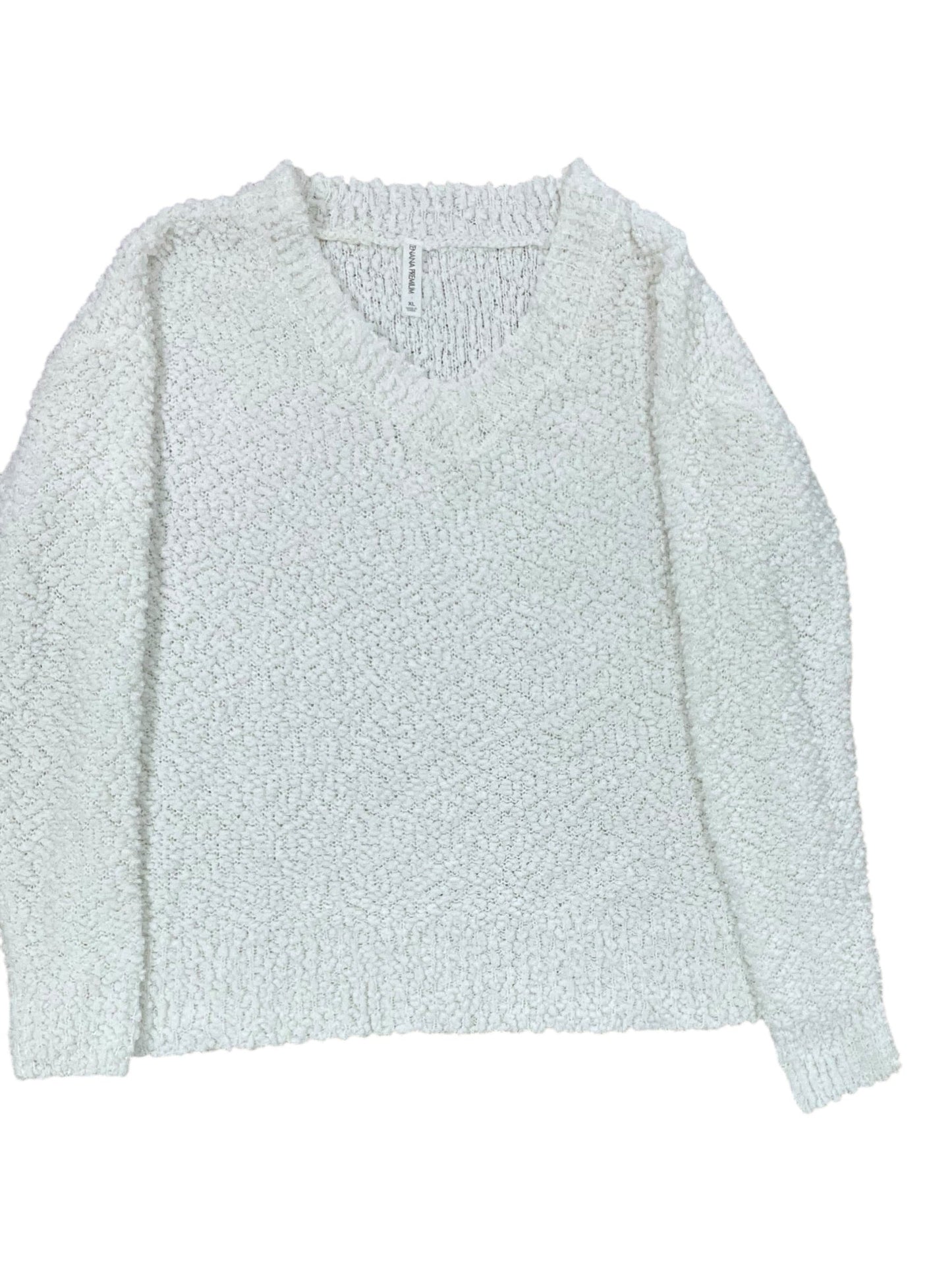 Sweater By Zenana In White, Size:Xl