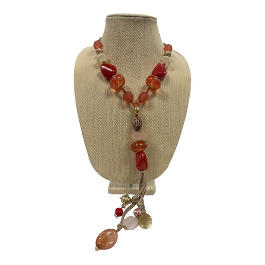 Necklace Statement By Chicos In Gold & Pink