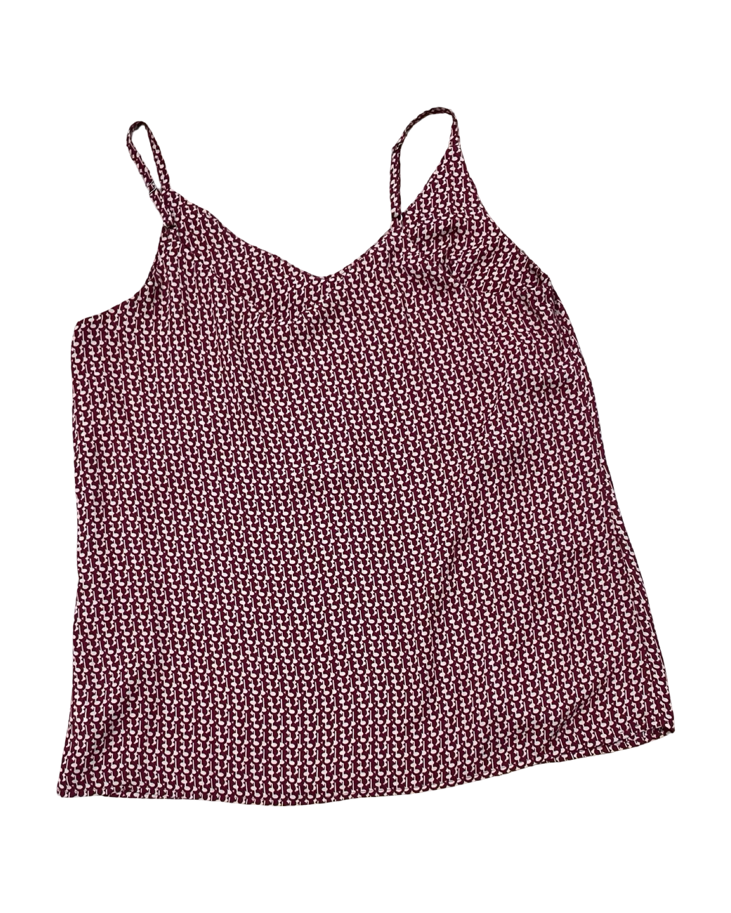 Top Sleeveless By Cabi In Red & Tan, Size:L