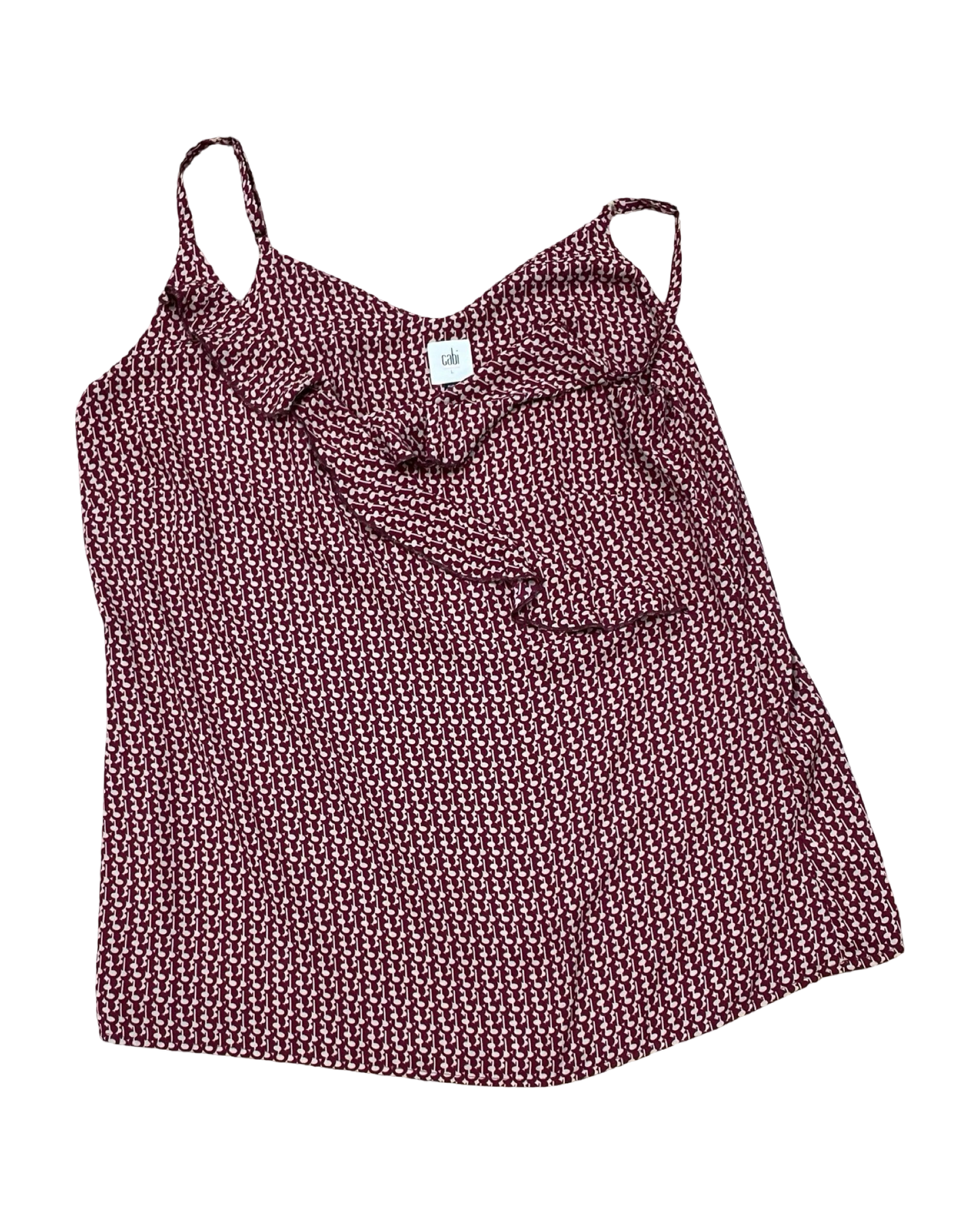 Top Sleeveless By Cabi In Red & Tan, Size:L