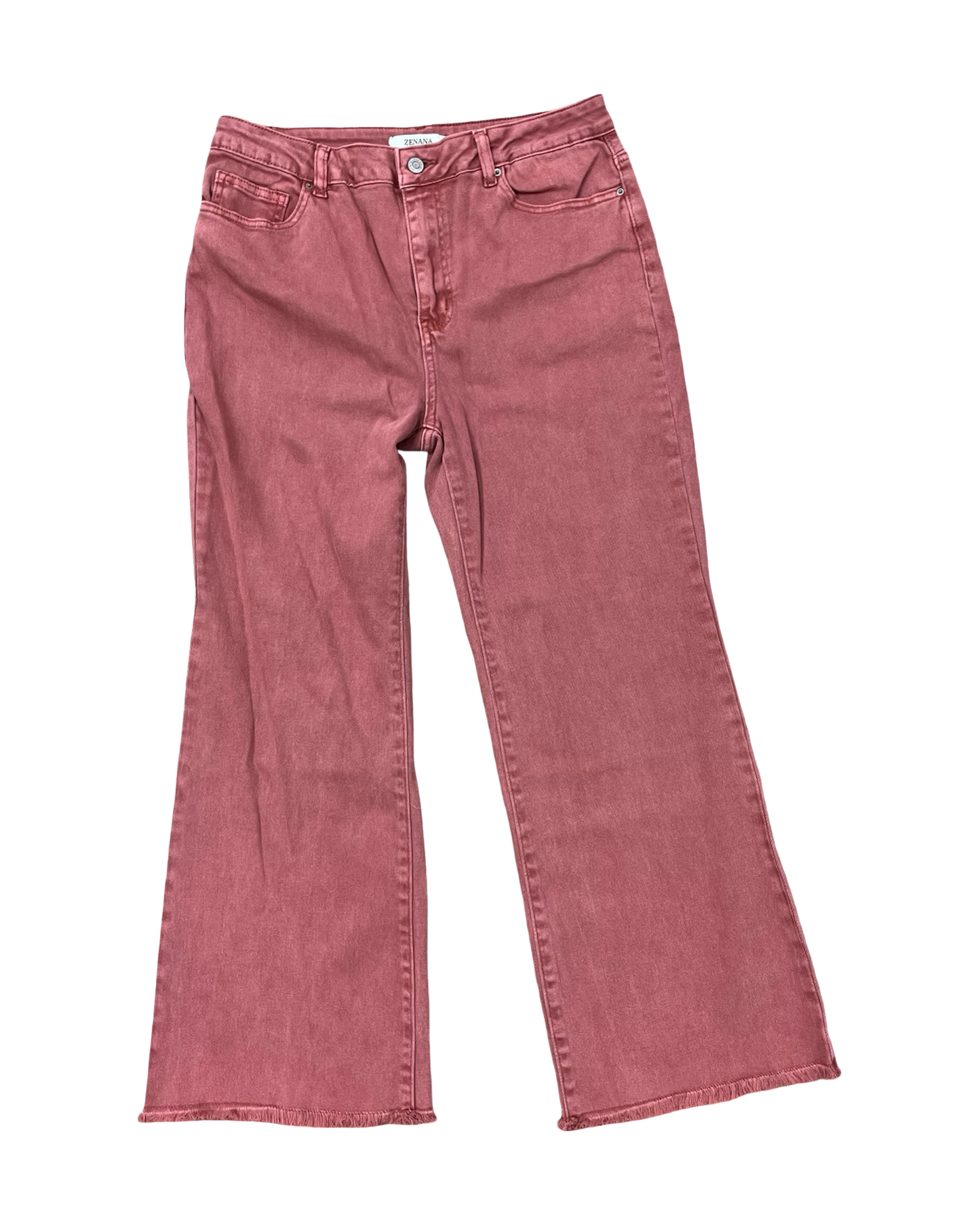 Jeans Wide Leg By Zenana In Red Denim, Size:12