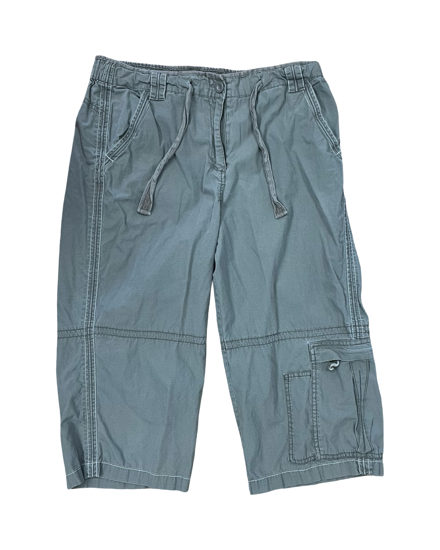 Pants Cropped By Fuda In Green, Size:Xl