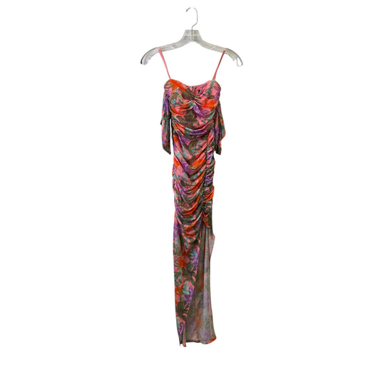Dress Party Midi By Bebe In Orange & Purple, Size:Xxs