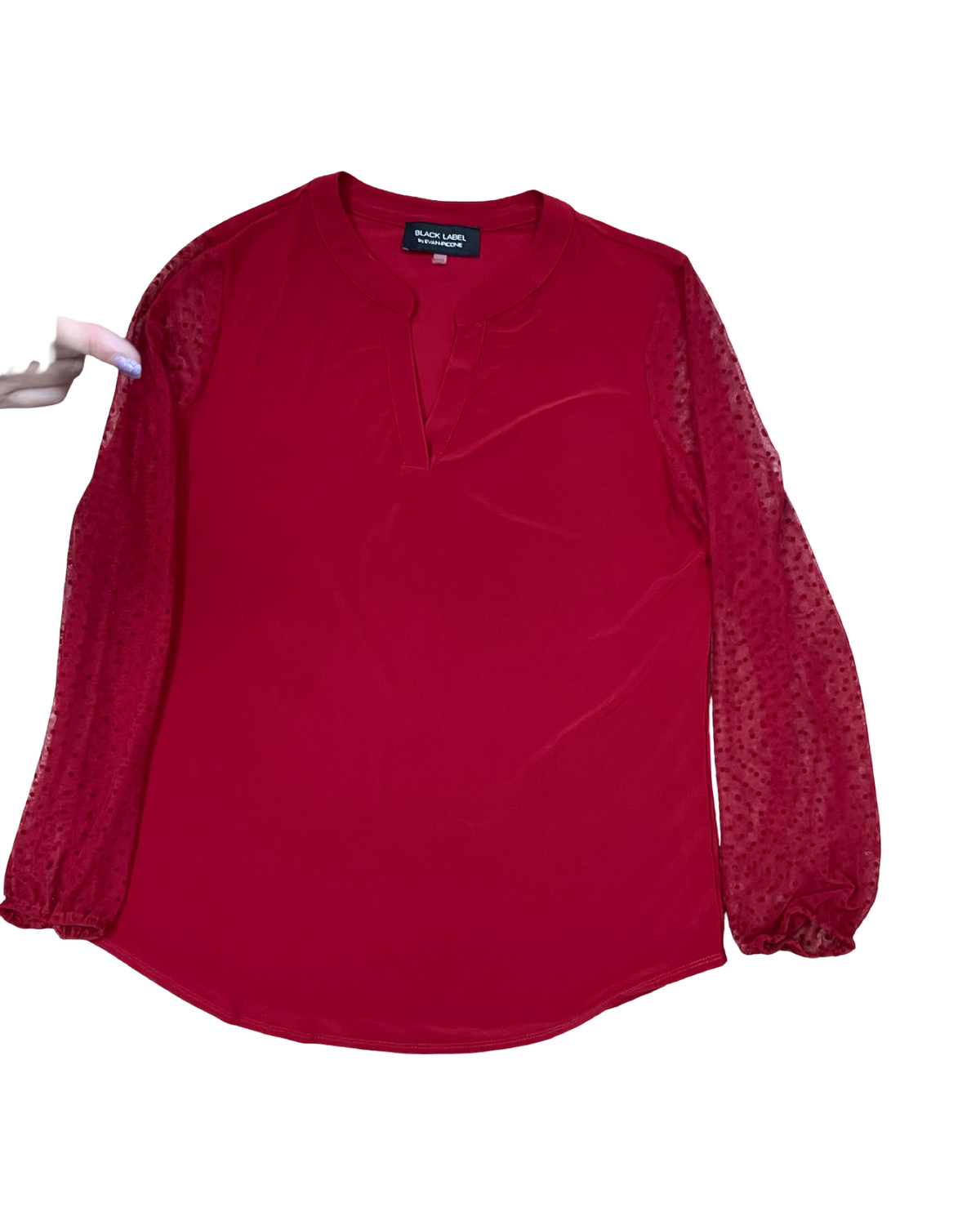 Top Ls By Black Label In Red, Size:L