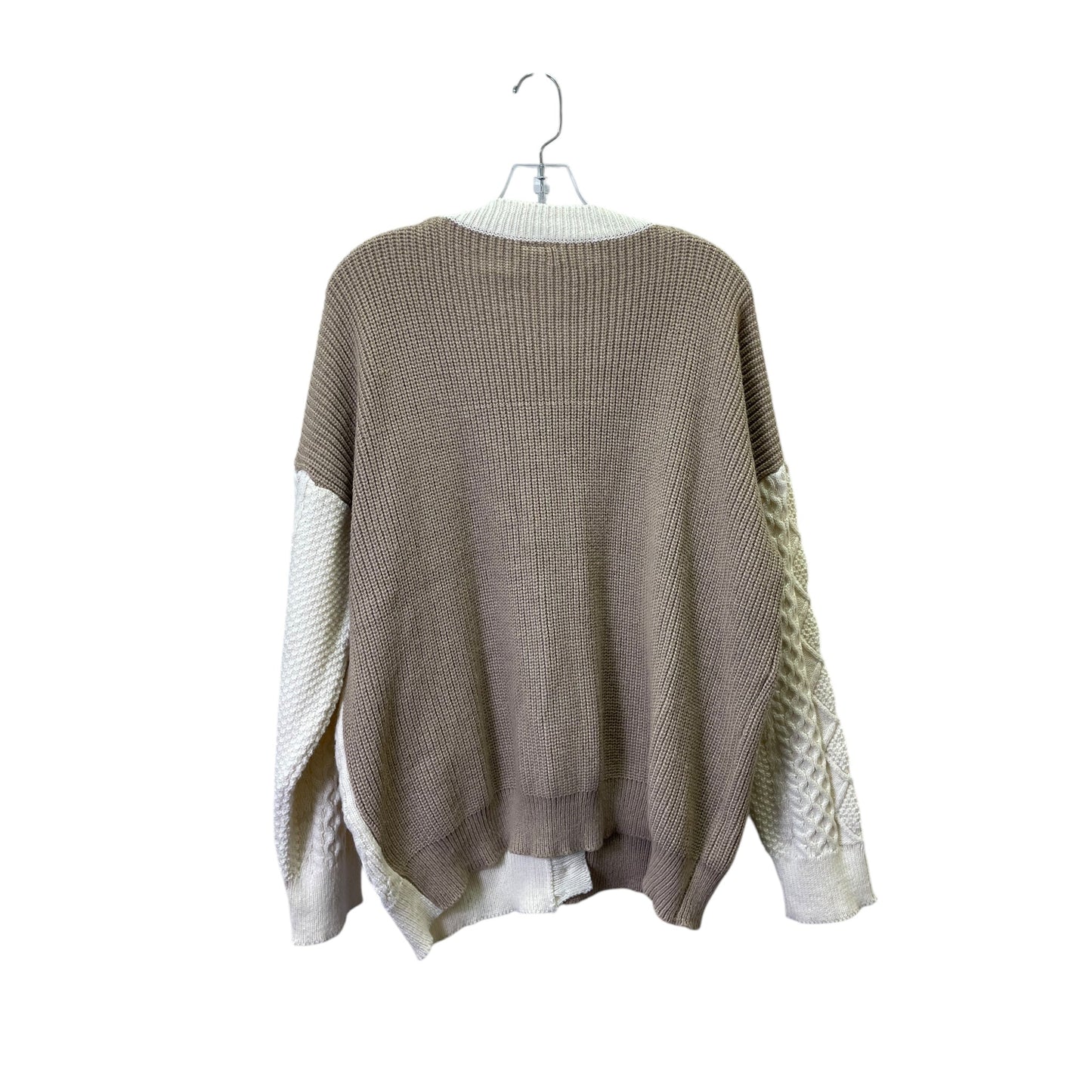 Sweater Cardigan By Simple In Cream, Size:1X