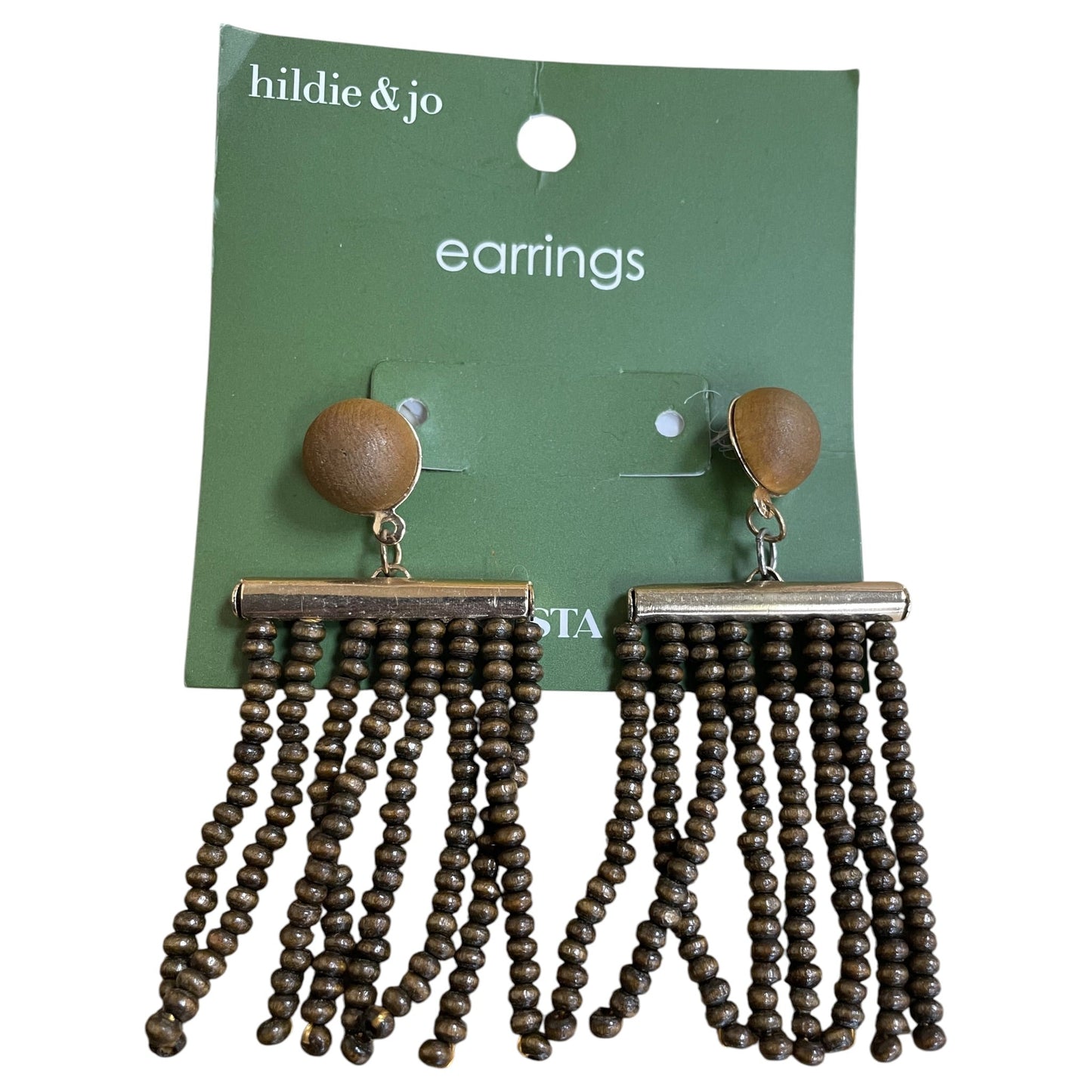 Earrings Dangle/Drop By Hiddie and Joe In Brown & Gold