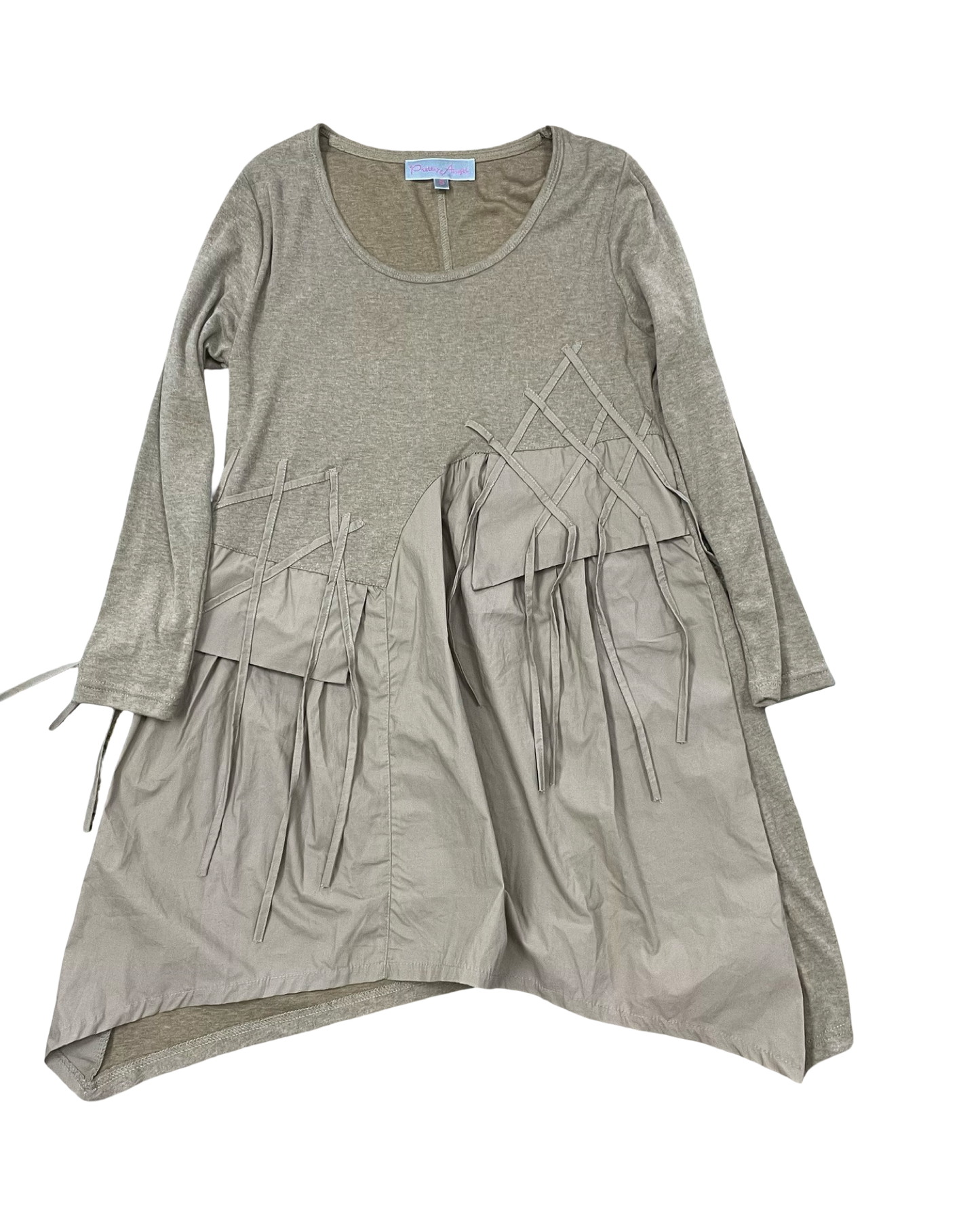 Tunic 3/4 Sleeve By Pretty Angel In Tan, Size:S