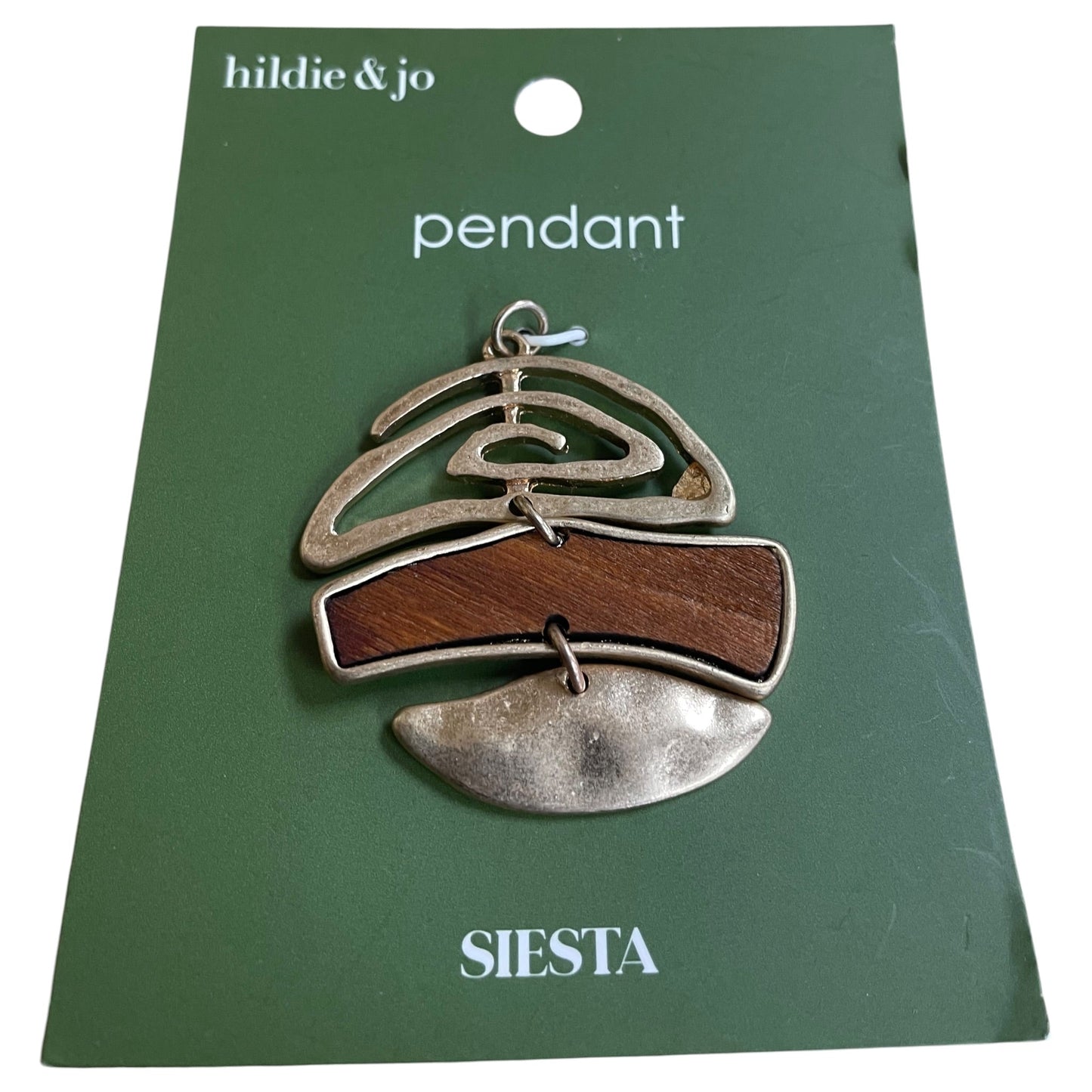 Necklace Pendant By Hiddie and Jo In Brown & Gold