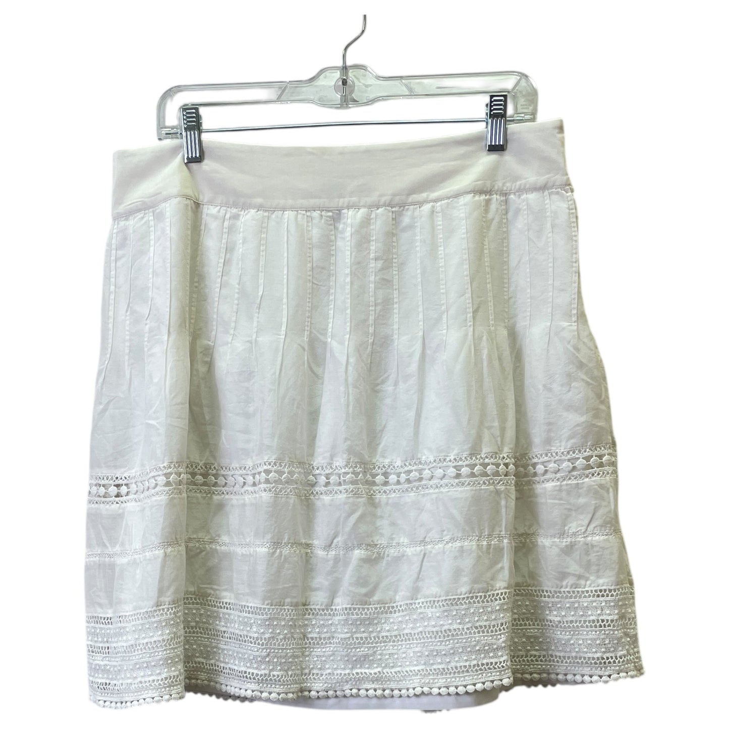 Skirt Midi By Ann Taylor In White, Size:12