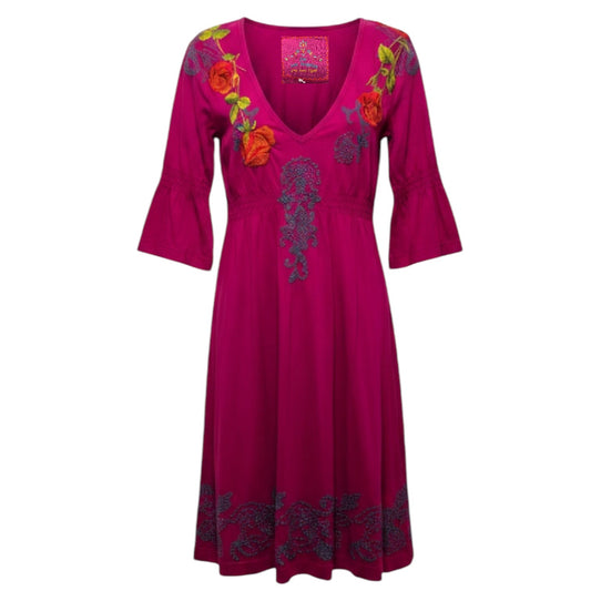 Joy, Love & Light Embroidered Midi Dress By JWLA Johnny Was In Pink, Size: S