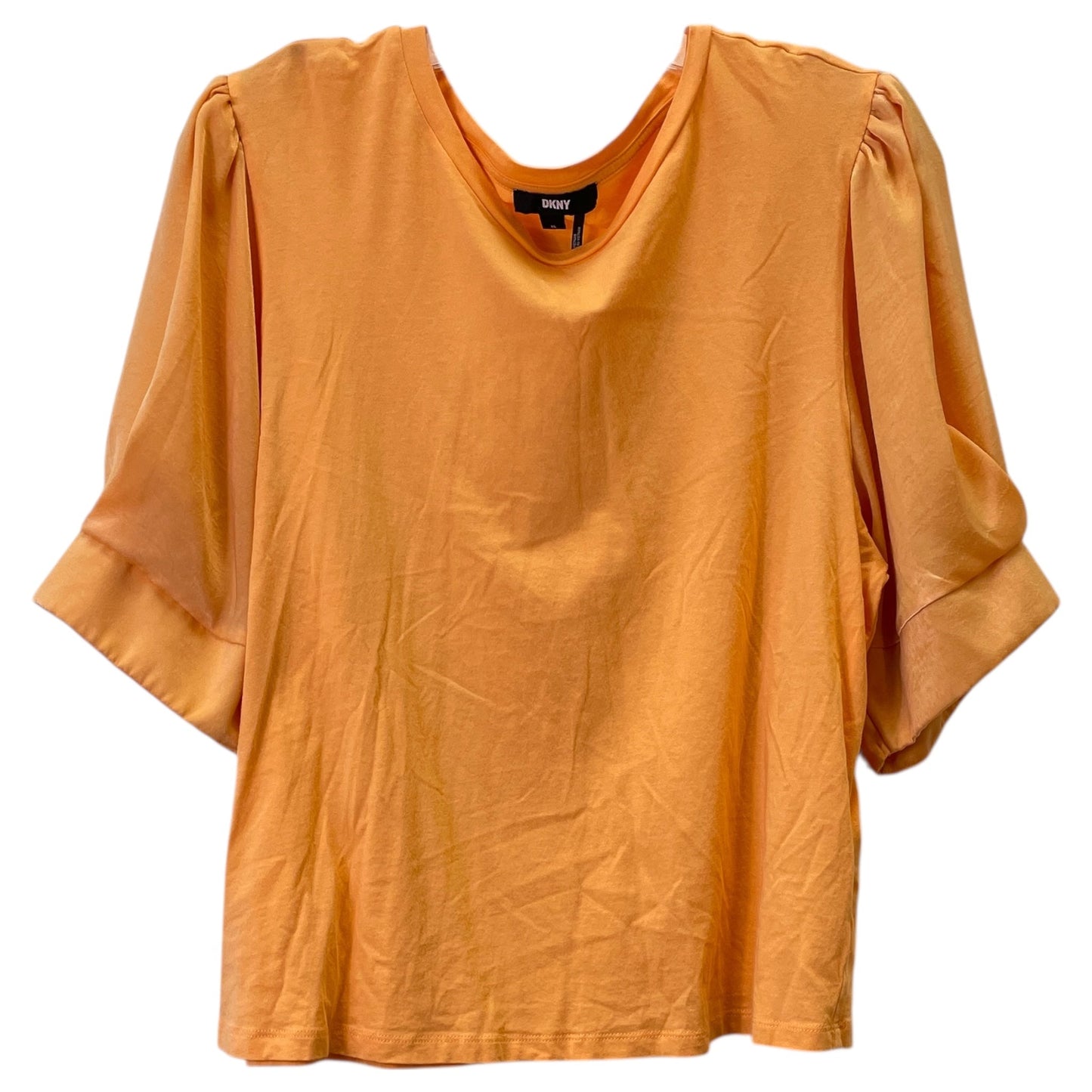 Top 3/4 Sleeve Basic By Dkny In Orange, Size:Xl