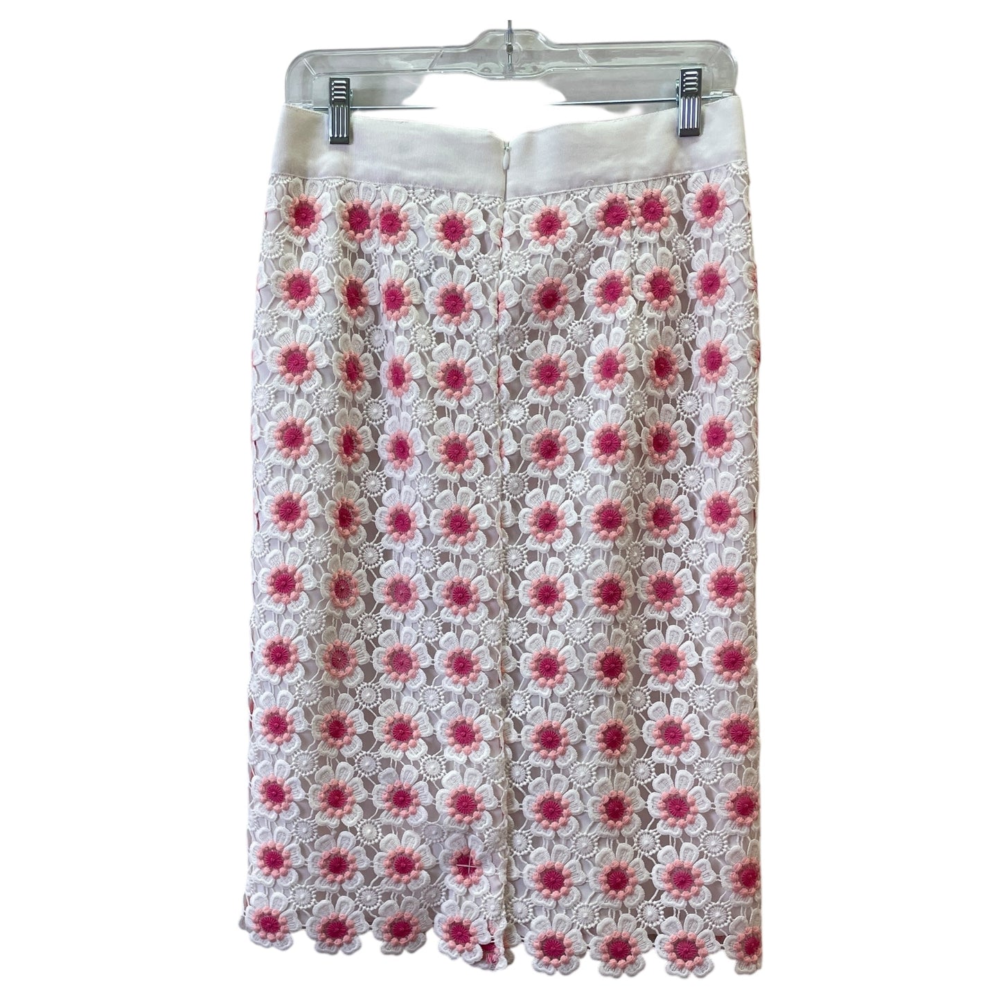 Skirt Midi By J. Crew In Pink & White, Size:4
