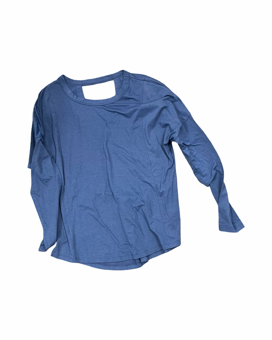 Athletic Top Ls Crewneck By All In Motion In Blue, Size:Xs